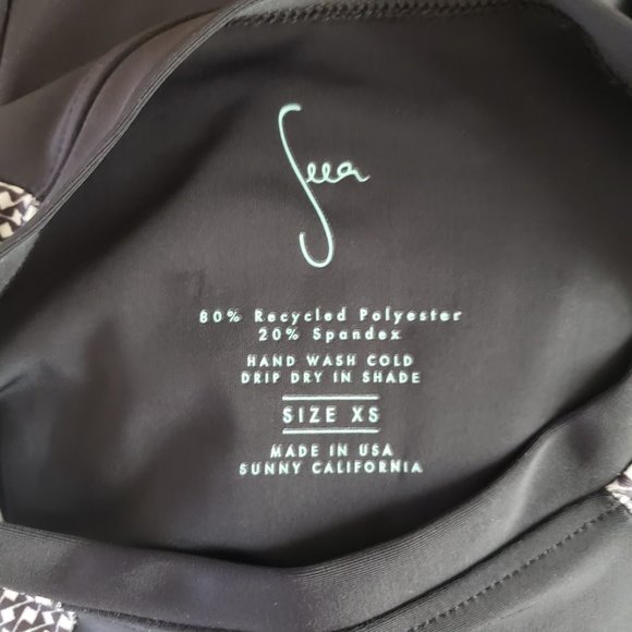 SOLD Seea Womens Top XS Doheny Rash Guard Black Colorblock Raglan Sleeve NEW - Picture 10 of 13